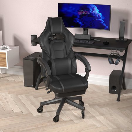 Flash Furniture Black LeatherSoft Gaming Chair with Skater Wheels CH-00288-BK-RLB-GG